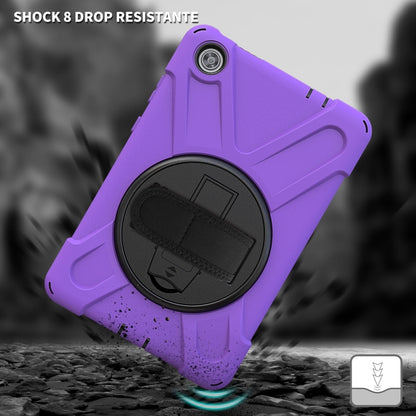 For Lenovo Tab M8 Shockproof Colorful Silicone + PC Protective Case with Holder & Hand Grip Strap & Shoulder Strap(Purple) - Lenovo by buy2fix | Online Shopping UK | buy2fix