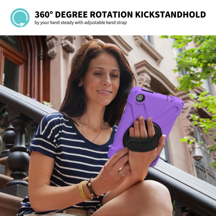 For Lenovo Tab M8 Shockproof Colorful Silicone + PC Protective Case with Holder & Hand Grip Strap & Shoulder Strap(Purple) - Lenovo by buy2fix | Online Shopping UK | buy2fix