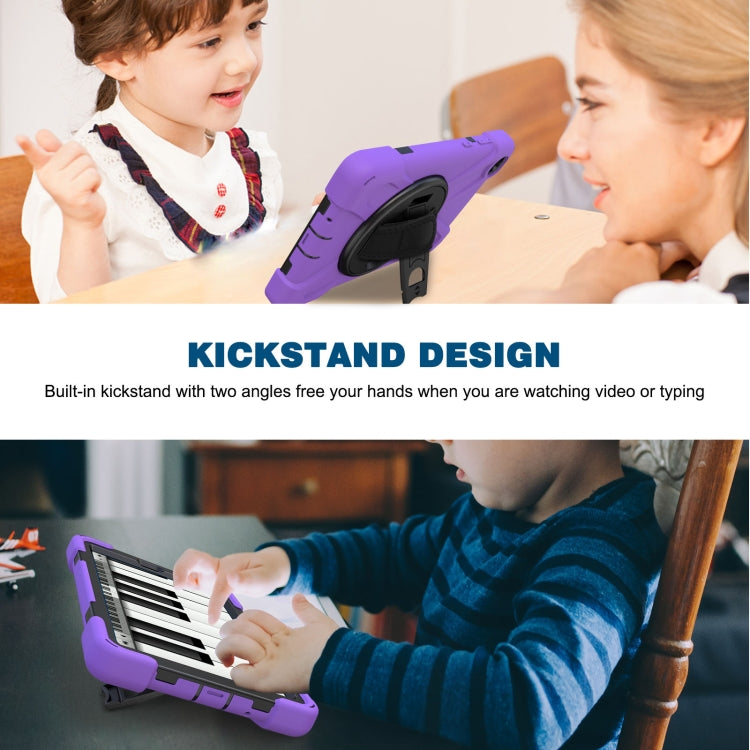 For Lenovo Tab M8 Shockproof Colorful Silicone + PC Protective Case with Holder & Hand Grip Strap & Shoulder Strap(Purple) - Lenovo by buy2fix | Online Shopping UK | buy2fix