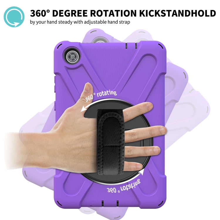 For Lenovo Tab M8 Shockproof Colorful Silicone + PC Protective Case with Holder & Hand Grip Strap & Shoulder Strap(Purple) - Lenovo by buy2fix | Online Shopping UK | buy2fix