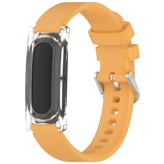 For Google Fitbit Air xDfind Spring Bar Style Clear Watch Case and Silicone Watch Band(Yellow)