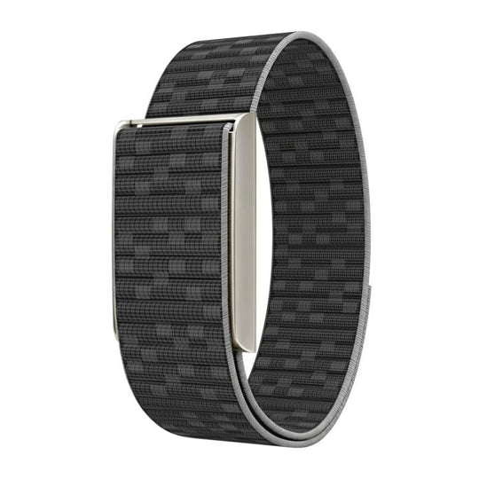 For Amazfit Helio Strap Watch Frame Integrated Nylon Hook and Loop Fastener Watch Band(Black+Silver)