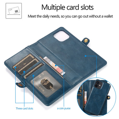For iPhone 12 mini Multiple Card Slots Detachable Magnetic Horizontal Flip Leather Case with Card Slots & Holder & Wallet (Navy Blue) - iPhone 12 mini Cases by buy2fix | Online Shopping UK | buy2fix
