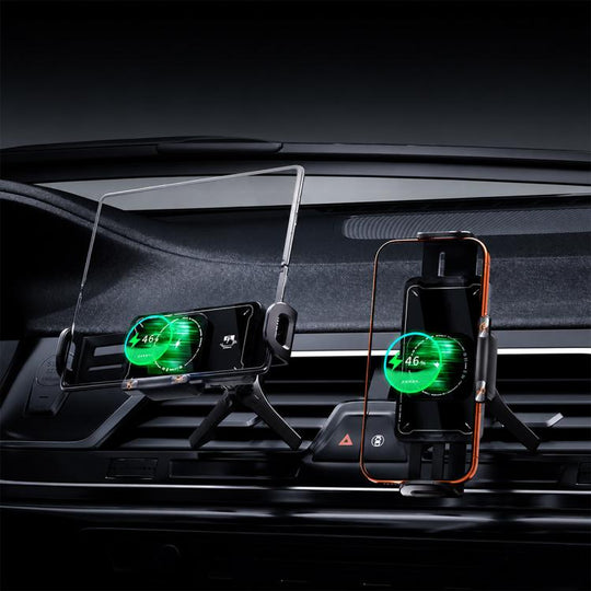 A03 Car Single Coil 15W Wireless Charger Rotating Navigation Bracket(Black)