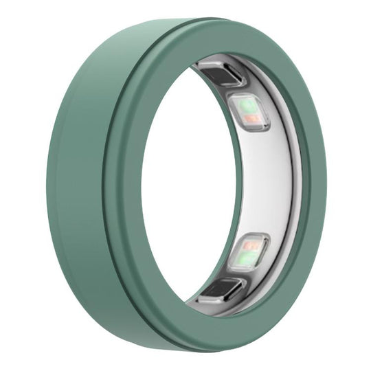 xDfind For Oura Ring5 Smart Ring Silicone Cover, Size:M(Pine-needle Green)