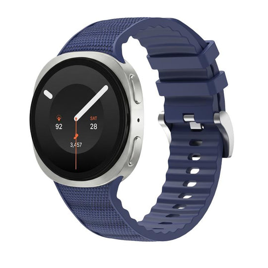 For Galaxy Watch9/8/9 Cassic/8 Cassic Functional Sports Solid Color Silicone Watch Band(Midnight Blue)