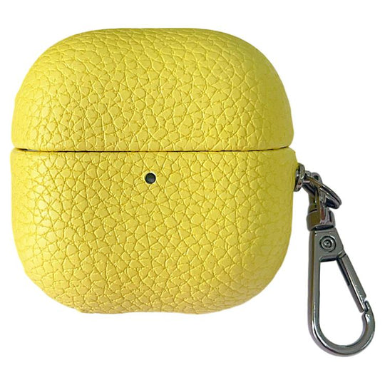 For Huawei FreeClip 2 Litchi Leather Texture Wireless Earphones Case with Hook(Yellow)