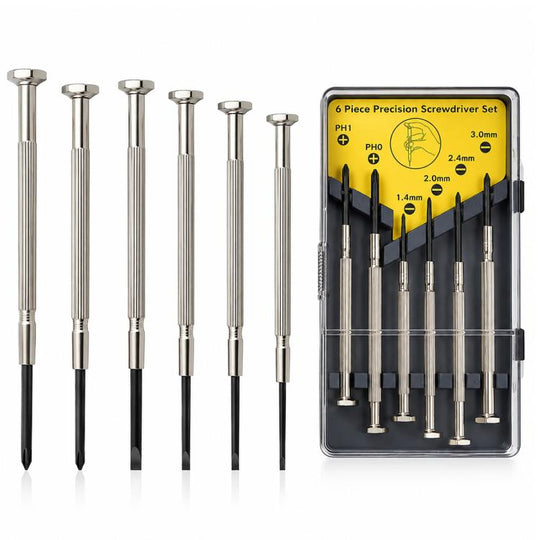 6 Set Precision Screwdriver Set for Watch and Eyeglass Repair(Black)