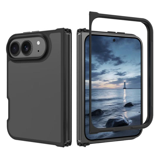 For iPhone Duo Skin Feel Contrast Color TPU Hybrid PC Phone Case(Black)