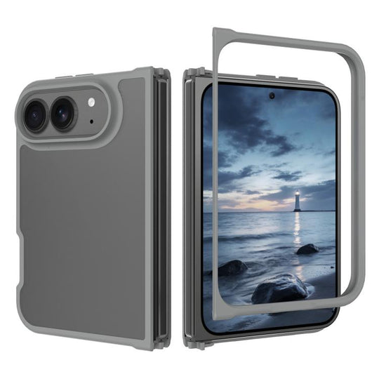 For iPhone Duo Skin Feel Contrast Color TPU Hybrid PC Phone Case(Dark Grey)