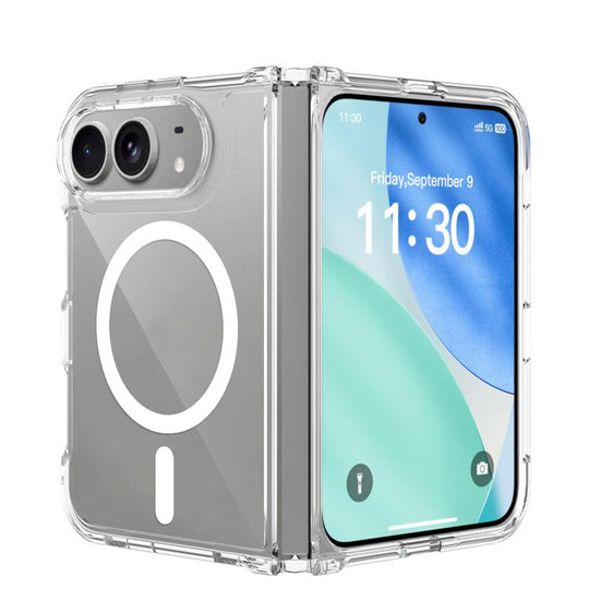 For iPhone Duo Scratch-proof Acrylic 2.0mm Crystal Magnetic Phone Case