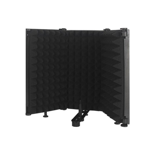 M3 Foldable Three-Panel Microphone Isolation Shield Windproof Screen(Black)