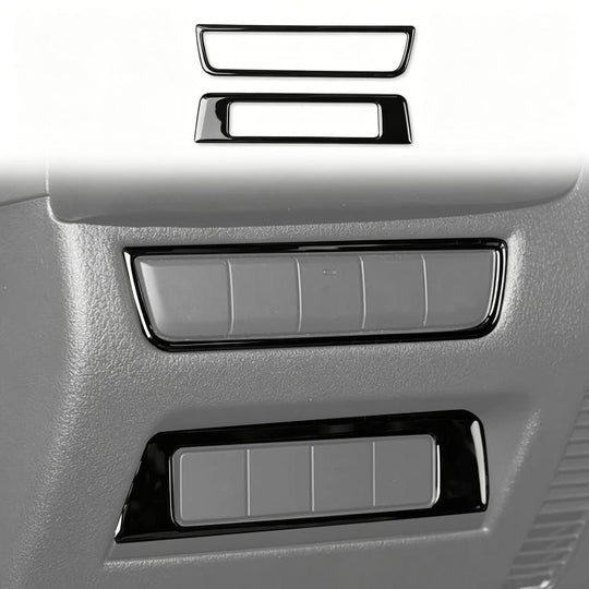 For Mazda CX-50 2022-2024 2pcs/Set Car Headlight Switch Panel Sticker, Left Hand Drive(Black)