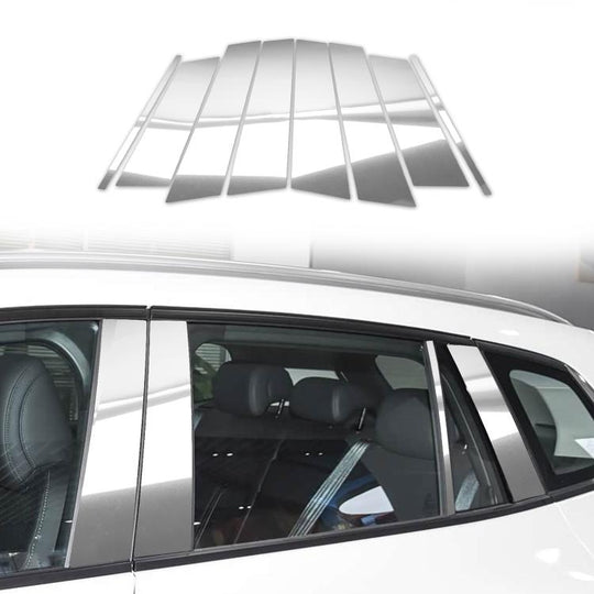 For Mazda CX-50 2022-2024 8pcs/Set Car B-Pillar Mirro Finish Style Sticker, Left Hand Drive(Silver)