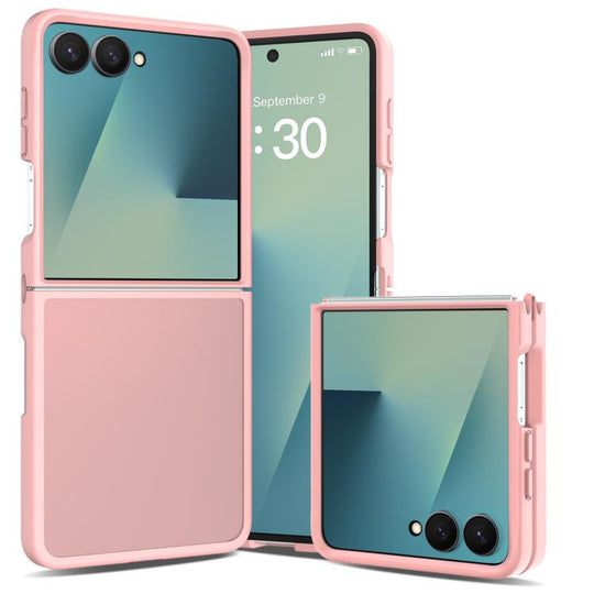 For Galaxy Z Flip8 5G Skin Feel Contrast Color TPU Hybrid PC Phone Case(Pink)
