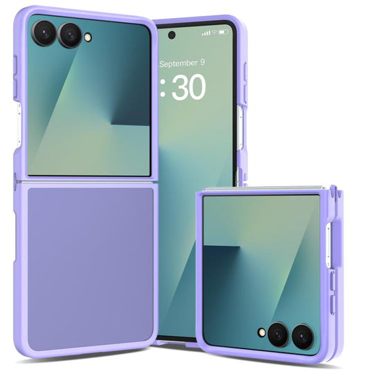 For Galaxy Z Flip8 5G Skin Feel Contrast Color TPU Hybrid PC Phone Case(Purple)