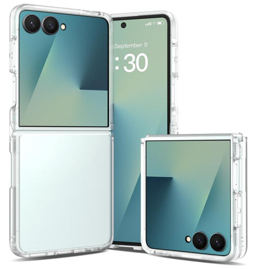 For Galaxy Z Flip8 5G Skin Feel Contrast Color TPU Hybrid PC Phone Case(Matte Transparent)