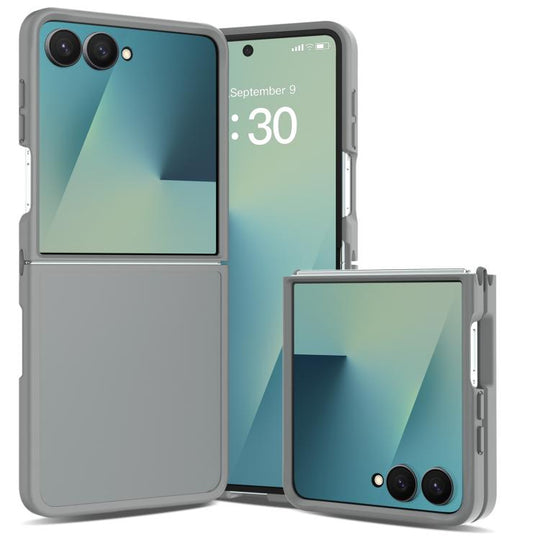 For Galaxy Z Flip8 5G Skin Feel Contrast Color TPU Hybrid PC Phone Case(Dark Grey)