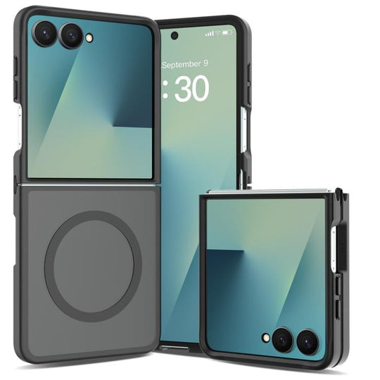 For Galaxy Z Flip8 5G Skin Feel TPU Hybrid PC MagSafe Phone Case(Black)