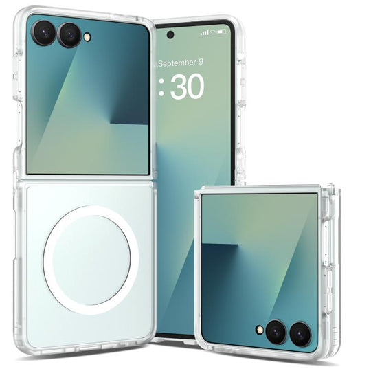 For Galaxy Z Flip8 5G Skin Feel TPU Hybrid PC MagSafe Phone Case(Matte Transparent)