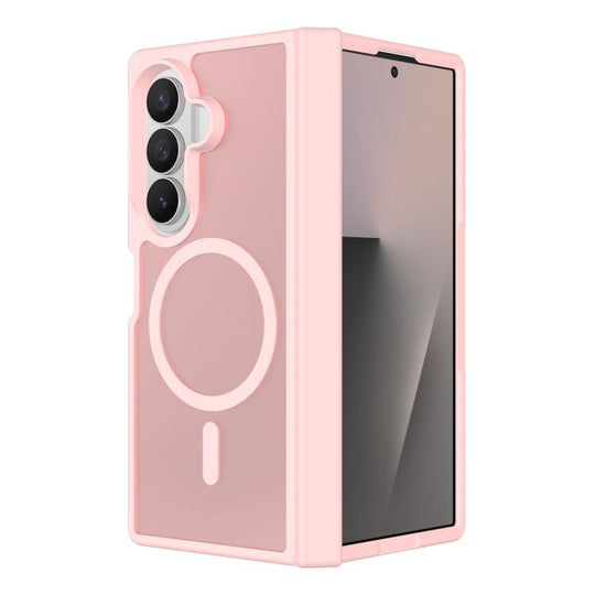 For Galaxy Z Fold8 Ultra 5G Skin Feel TPU Hybrid PC Magnetic Phone Case with Hinge Cover(Pink)