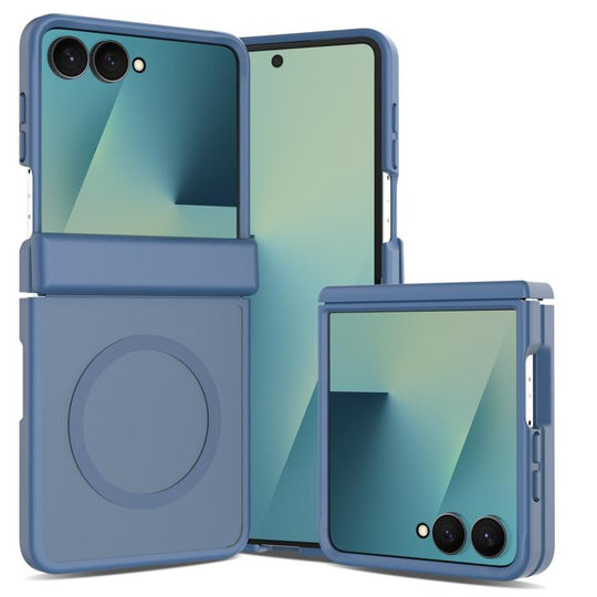 For Galaxy Z Flip8 5G Skin Feel TPU Hybrid PC Magnetic Phone Case with Hinge Cover(Blue)