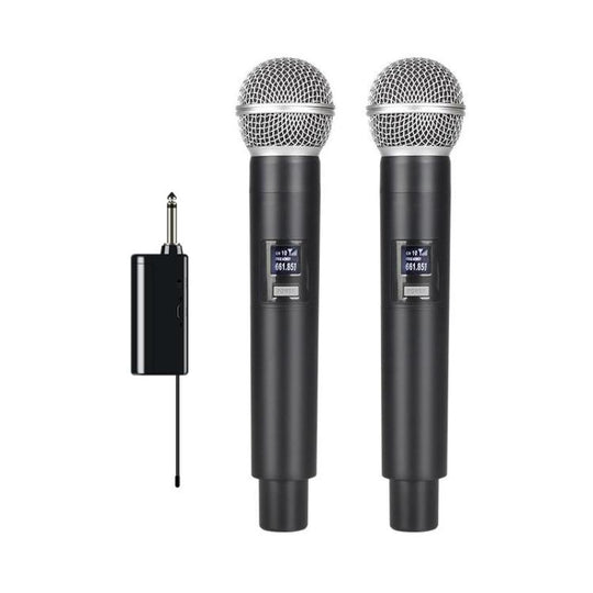 E5 1 to 2 Handheld UHF Wireless Microphone(Black Grey)