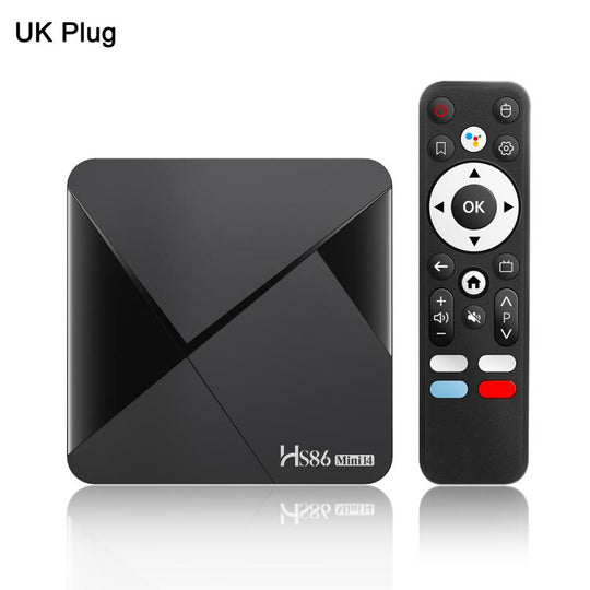 HS86 Mini 14 2GB+16GB Android 14.0 Smart TV Set Top Box, RK3518 Quad-Core 32bit Cortex-A53, Plug Type:UK Plug(Black)