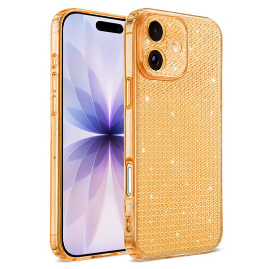 For iPhone 18 Sparkling Diamond Glitter Airbag Phone Case(Orange)
