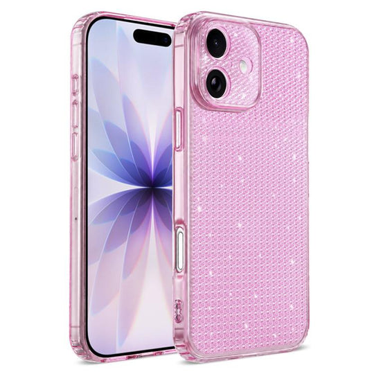 For iPhone 18 Sparkling Diamond Glitter Airbag Phone Case(Pink)