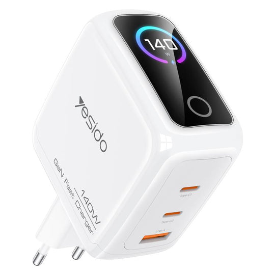 Yesido YC114 140W Dynamic Digital Display Charger, Plug:EU Plug(White)