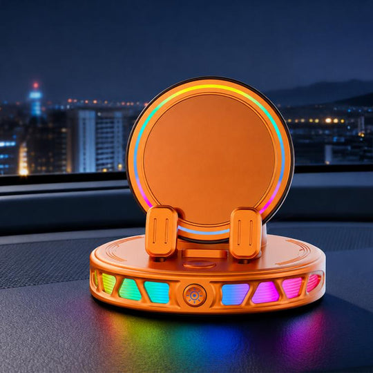 Car Dashboard Automatic Locking Wireless Charger Phone Holder(Orange)