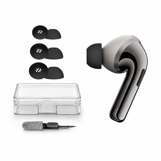 For OPPO Enco X3 / Free4 XDcase 3 Pairs Replacement Silicone Ear Tips Kit, S/M/L Size, Cleaning Brush Color Random(Black)