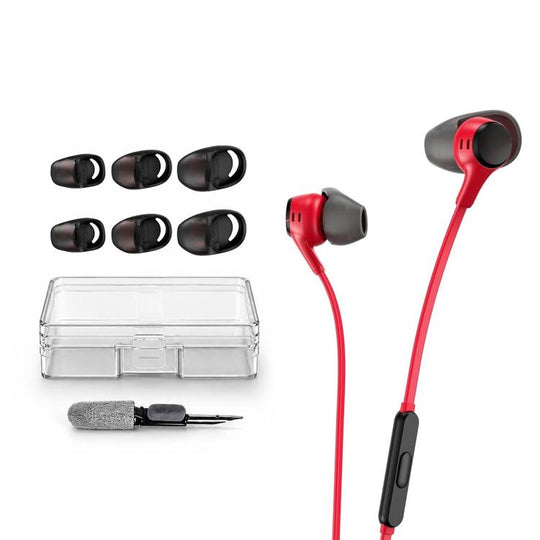 For HyperX Cloud EarBuds XDcase 3 Pairs Replacement Silicone Ear Tips Kit, S/M/L Size, Cleaning Brush Color Random(Transparent Black)