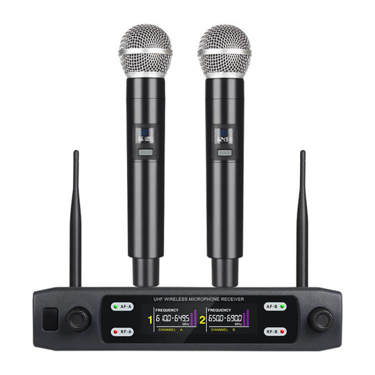 V8 1 to 2 VHF Wireless Handheld Microphone(Black)