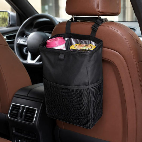 Car Storage Bag Car Back Seat Hook Garbage Can, Specification:Black