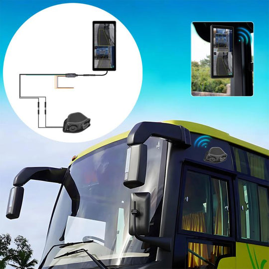 10.36 inch Trucks Electronic Rear-View Mirror Digital HD Wired Touchscreen with BSD DVRs, Type:with 64GB Memory Card