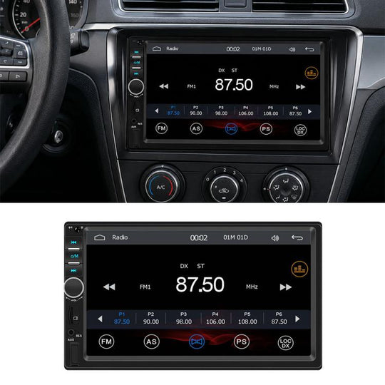 7 inch Car HD Touchable Screen Wireless Carplay Dual Spindle MP5 Player, Specification:Standard+Reversing Camera(7018C)