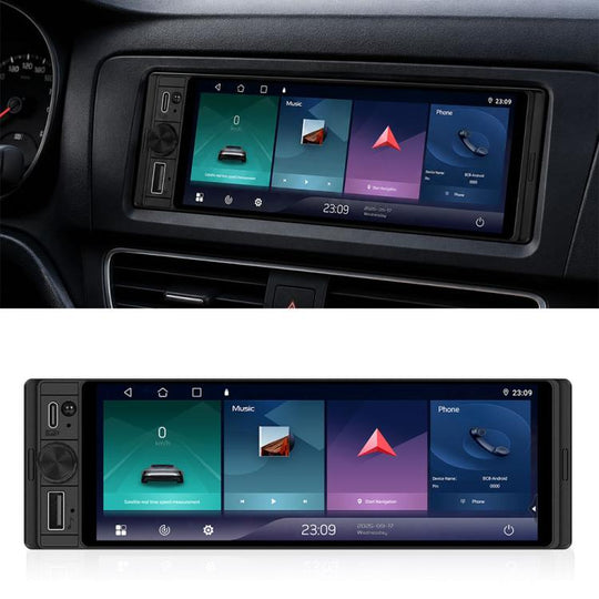Universal 6.28 inch Single-DIN Car Center Console Display with CarPlay & Android Auto Function, Type:Standard