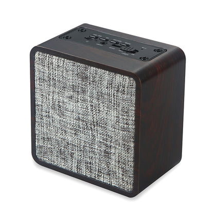 Q4 Wooden Fabric Bluetooth Speaker, Support TF Card & 3.5mm AUX(Walnut) - Desktop Speaker by buy2fix | Online Shopping UK | buy2fix