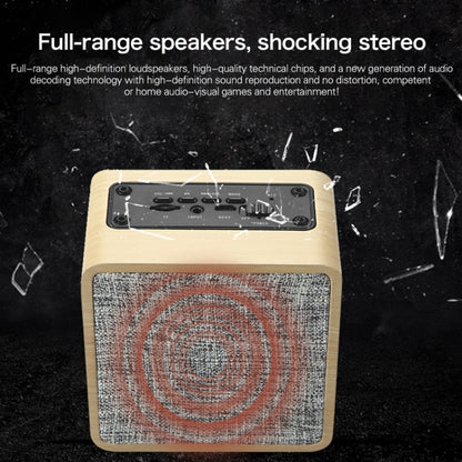 Q4 Wooden Fabric Bluetooth Speaker, Support TF Card & 3.5mm AUX(Walnut) - Desktop Speaker by buy2fix | Online Shopping UK | buy2fix