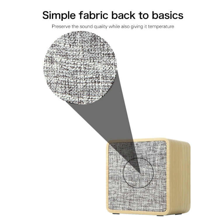 Q4 Wooden Fabric Bluetooth Speaker, Support TF Card & 3.5mm AUX(Yellow) - Desktop Speaker by buy2fix | Online Shopping UK | buy2fix