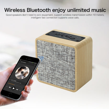 Q4 Wooden Fabric Bluetooth Speaker, Support TF Card & 3.5mm AUX(Yellow) - Desktop Speaker by buy2fix | Online Shopping UK | buy2fix