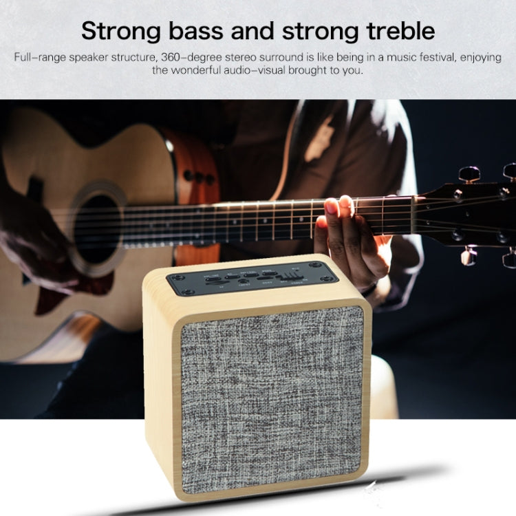 Q4 Wooden Fabric Bluetooth Speaker, Support TF Card & 3.5mm AUX(Yellow) - Desktop Speaker by buy2fix | Online Shopping UK | buy2fix