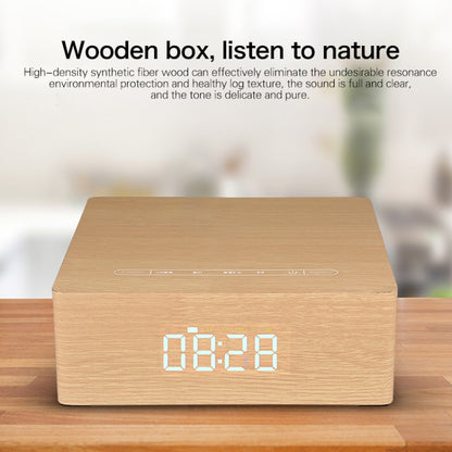 Q5C Multifunctional Wooden Touch Clock Display Bluetooth Speaker, Support TF Card & U Disk & 3.5mm AUX(Yellow Wood) - Desktop Speaker by buy2fix | Online Shopping UK | buy2fix