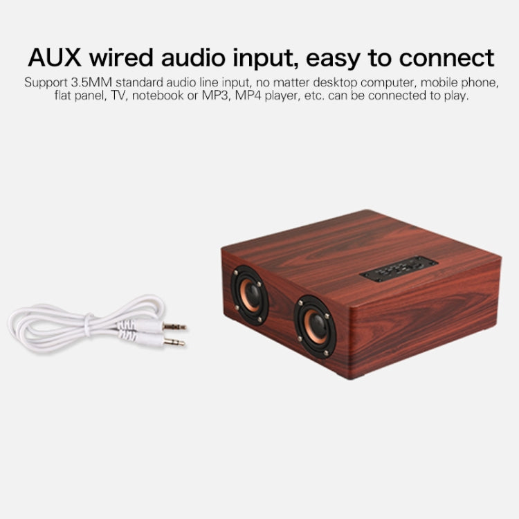 Q5 Wooden Bluetooth Speaker, Support TF Card & 3.5mm AUX(Red Wood) - Desktop Speaker by buy2fix | Online Shopping UK | buy2fix