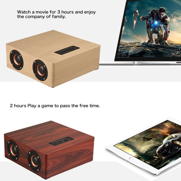 Q5 Wooden Bluetooth Speaker, Support TF Card & 3.5mm AUX(Red Wood) - Desktop Speaker by buy2fix | Online Shopping UK | buy2fix