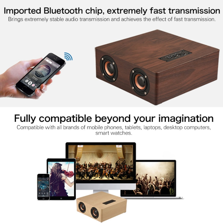 Q5 Wooden Bluetooth Speaker, Support TF Card & 3.5mm AUX(Walnut) - Desktop Speaker by buy2fix | Online Shopping UK | buy2fix