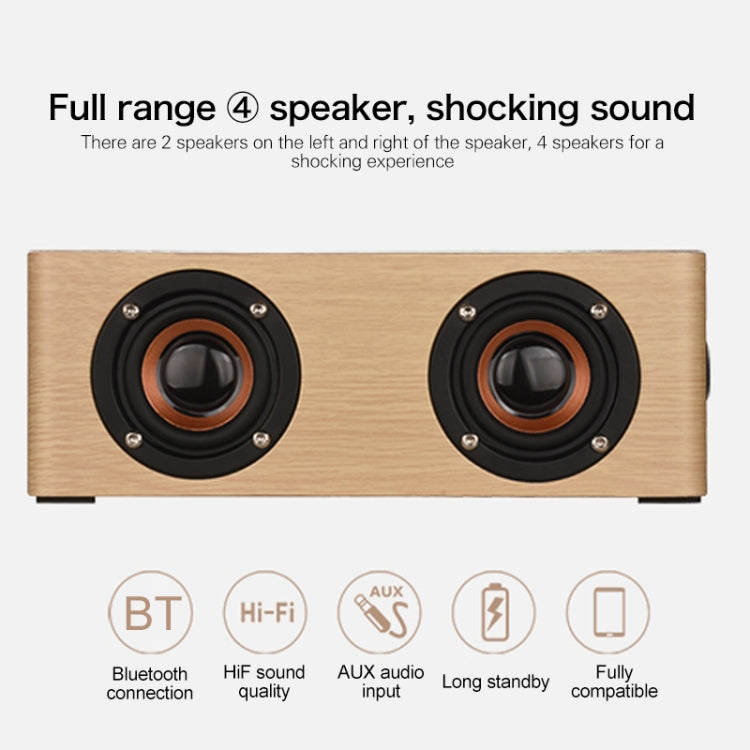 Q5 Wooden Bluetooth Speaker, Support TF Card & 3.5mm AUX(Walnut) - Desktop Speaker by buy2fix | Online Shopping UK | buy2fix