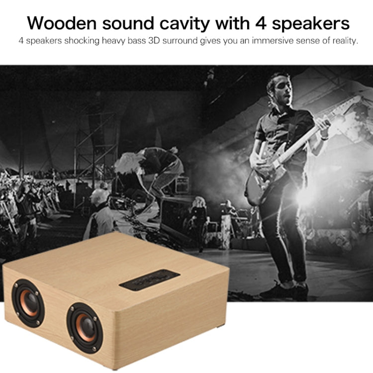 Q5 Wooden Bluetooth Speaker, Support TF Card & 3.5mm AUX(Red Wood) - Desktop Speaker by buy2fix | Online Shopping UK | buy2fix